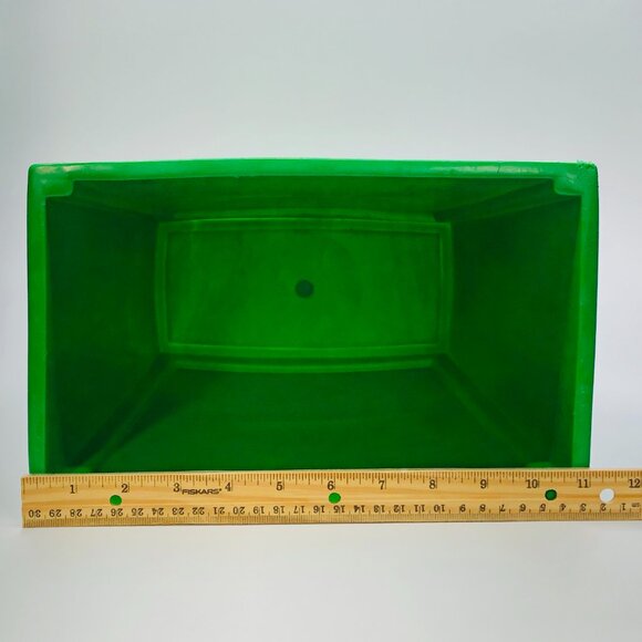 Vintage 60s STERILITE Triple Starburst Green Plastic Trash Can Wastebasket - Picture 9 of 10